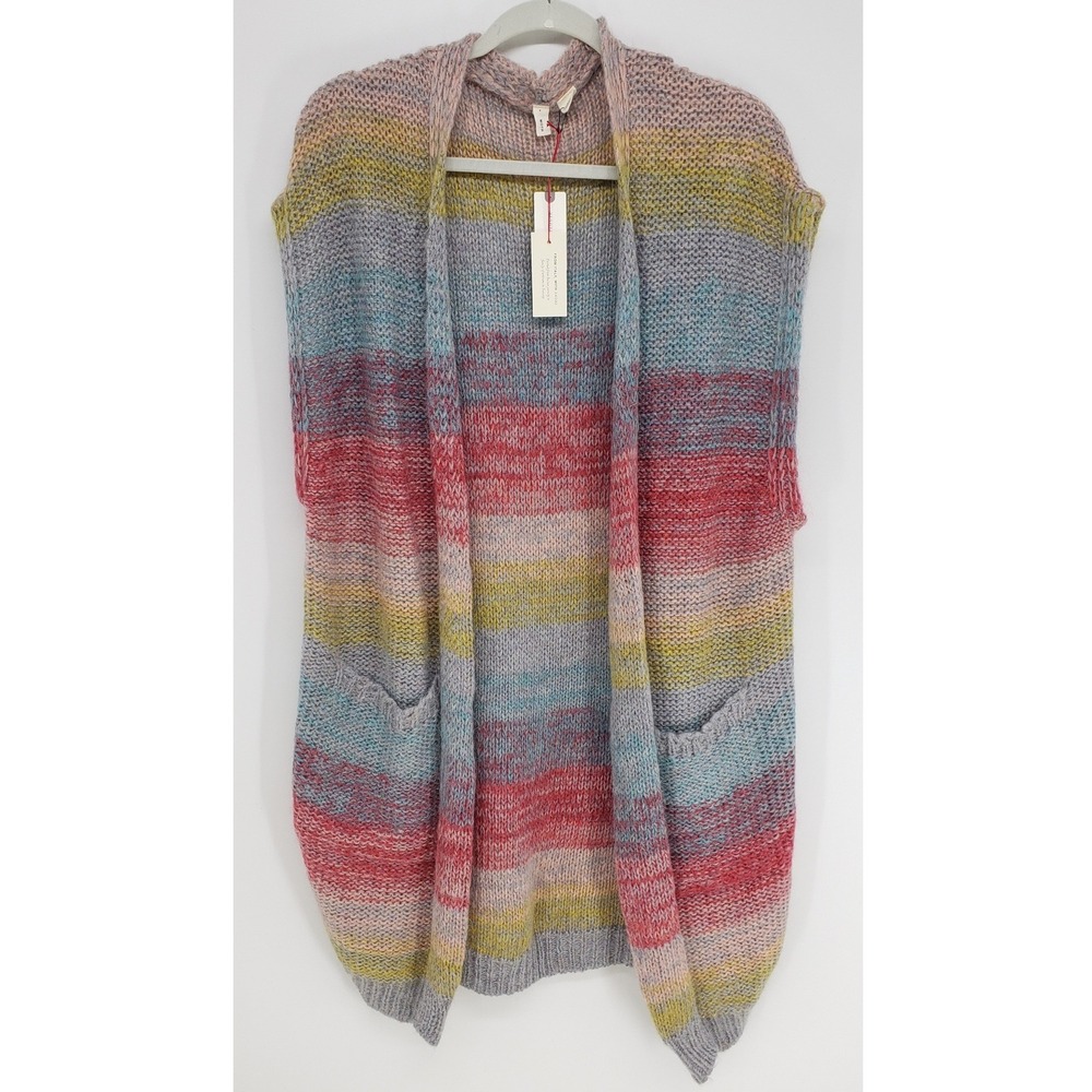Anthropologie Moth Mohair Blend Open Front Vest Cardigan Sweater Womens XS / S